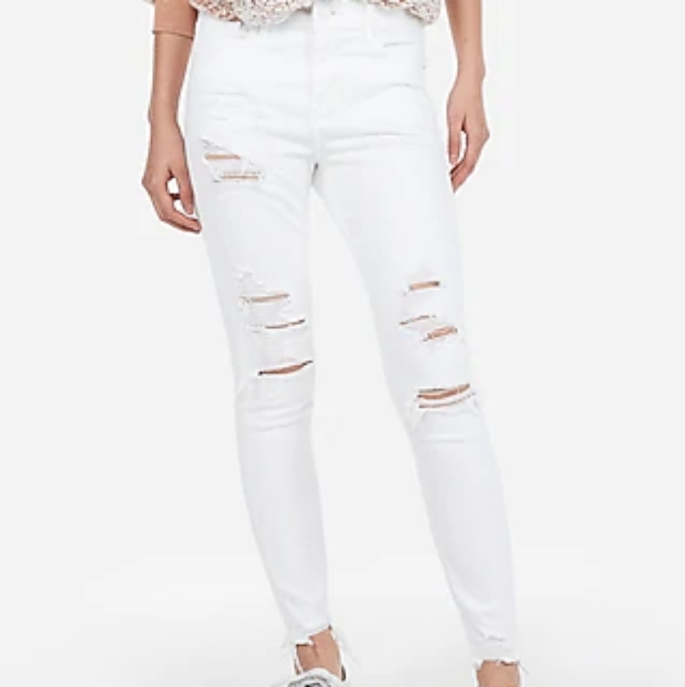 Express size 18 white skinny jeans